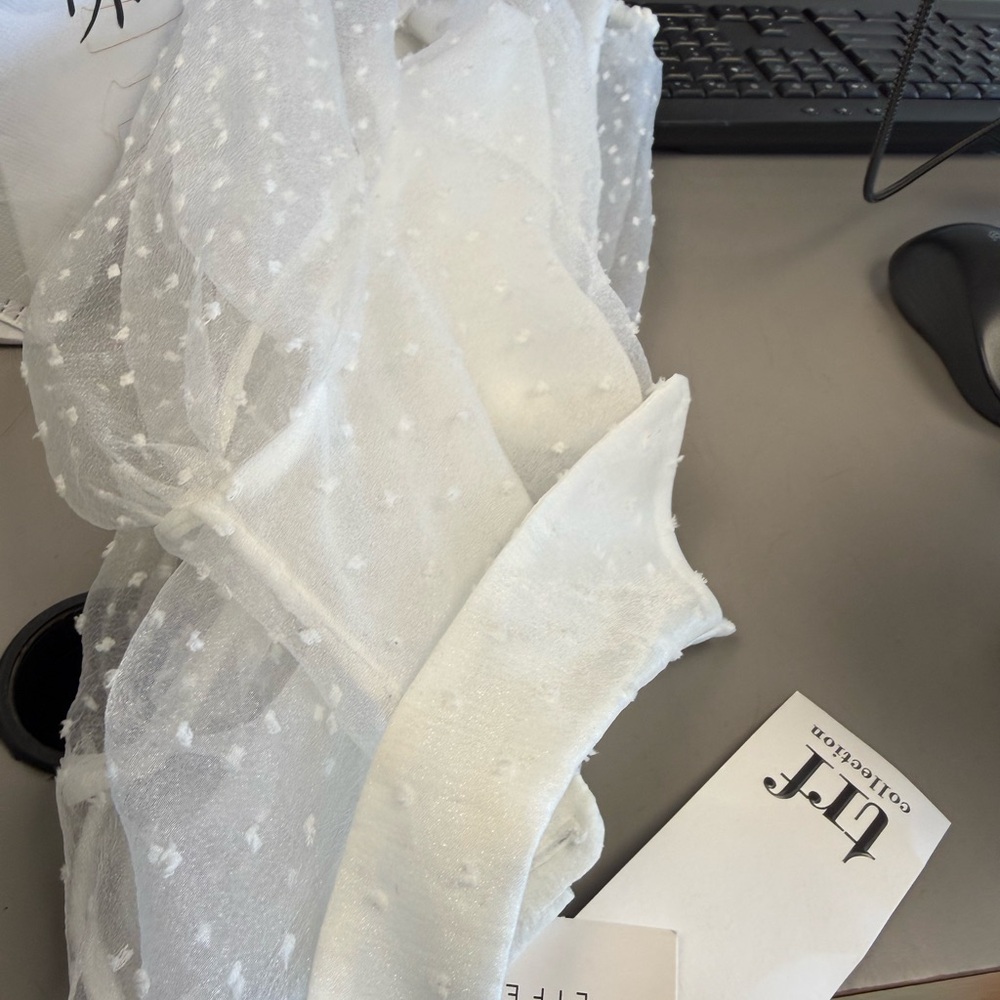 White Swiss Dot Sheer Bridal Bolero Jacket